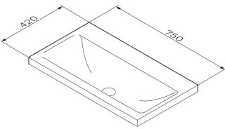 Мебельная раковина Am.Pm Gem 75см чёрный матовый M90WCC0752BM